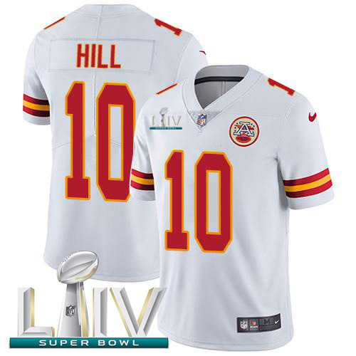 Kansas City Chiefs Nike #10 Tyreek Hill White Super Bowl LIV 2020 Men Stitched NFL Vapor Untouchable Limited Jersey->youth nfl jersey->Youth Jersey
